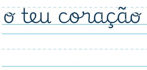 Modelo de cursiva e linhas para copiar ampliados